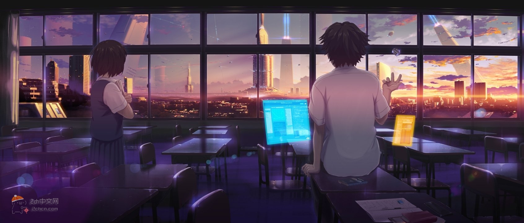 2ch：据说这就是2050年的教室www