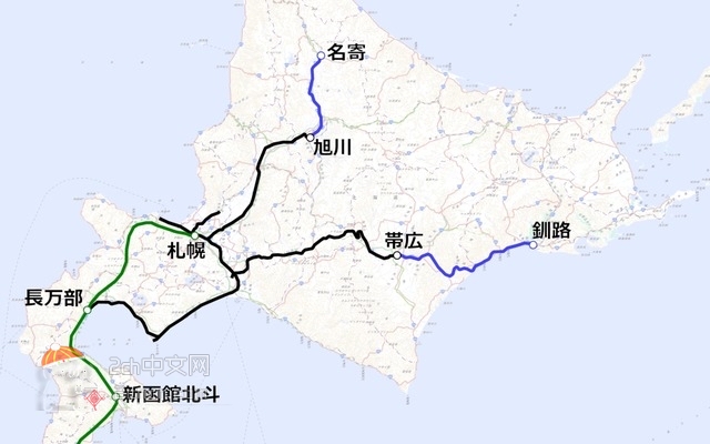 2ch：这就是北海道10年后的铁路路线图wwww