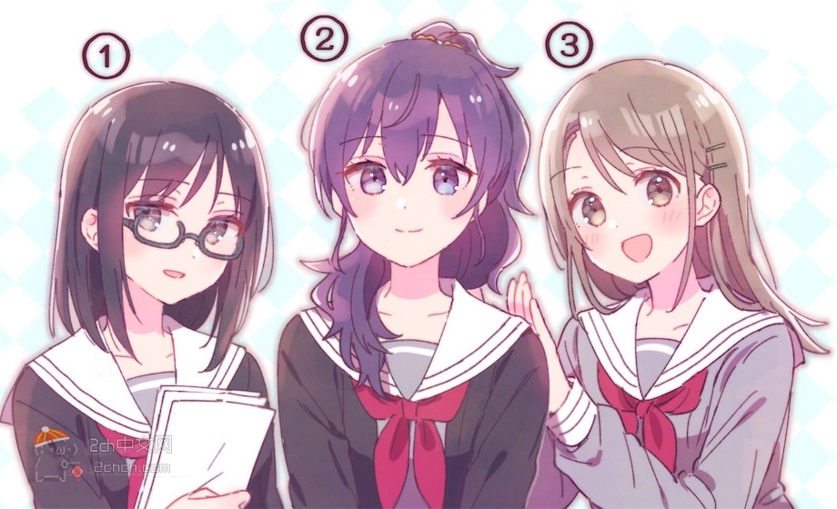 2ch：如果你同时被这3名女高中生表白，你会选谁？