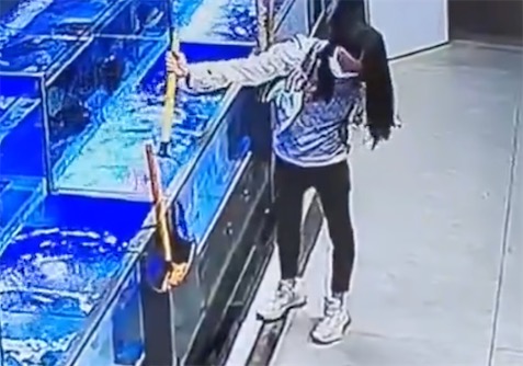 2ch：【中国】女子把超市的鱼捞出来踩死，「鱼死了，便宜卖给我吧」