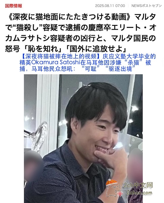 2ch：日本精英男子在“猫咪天堂”马耳他虐杀猫「猫就和见钱眼开的女人一样，不给食物，它们就不让你摸」