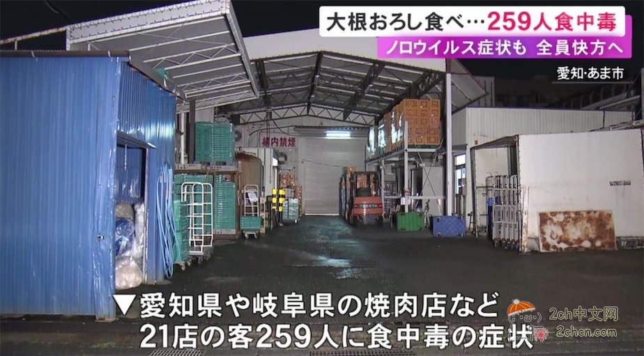 2ch：日本21家居酒屋和烤肉店的萝卜泥出问题，致259人食物中毒又吐又泻