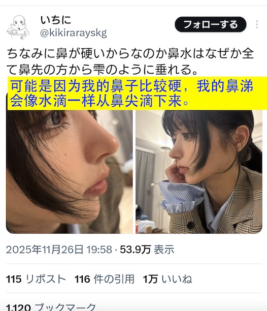 2ch：日本整形女子得到了像漫画一样的鼻子