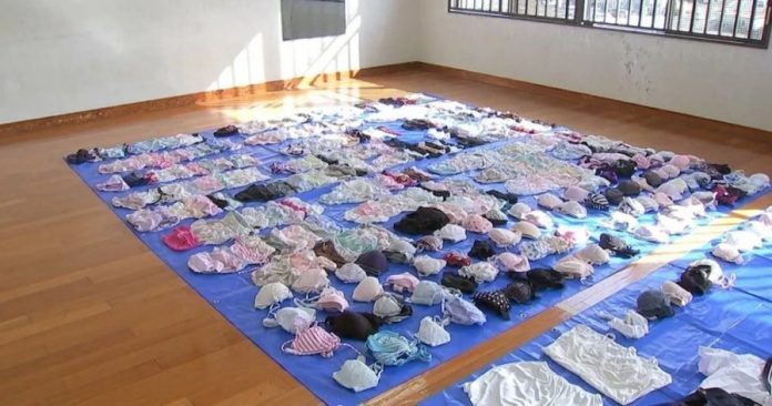 日本内裤大盗太讲究，将每个受害者的内裤分开并装在袋子中保管