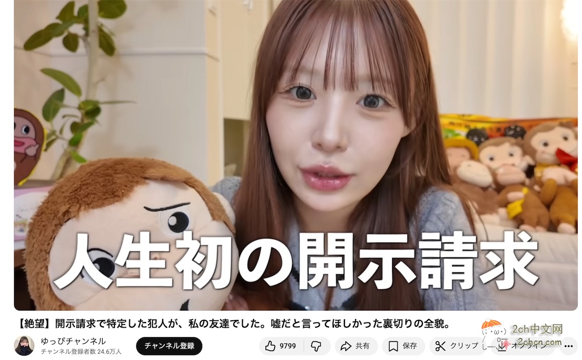 2ch：日本人气网红向平台申请披露纠缠不休的黑粉信息，结果发现是自己的朋友