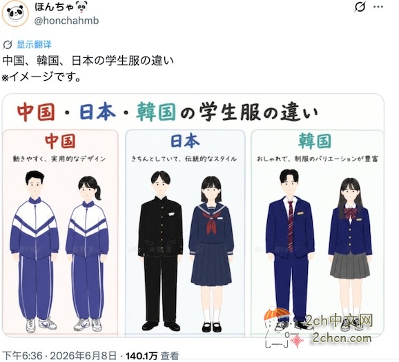 日本网民热议:这就是中国、韩国和日本的学生制服差异