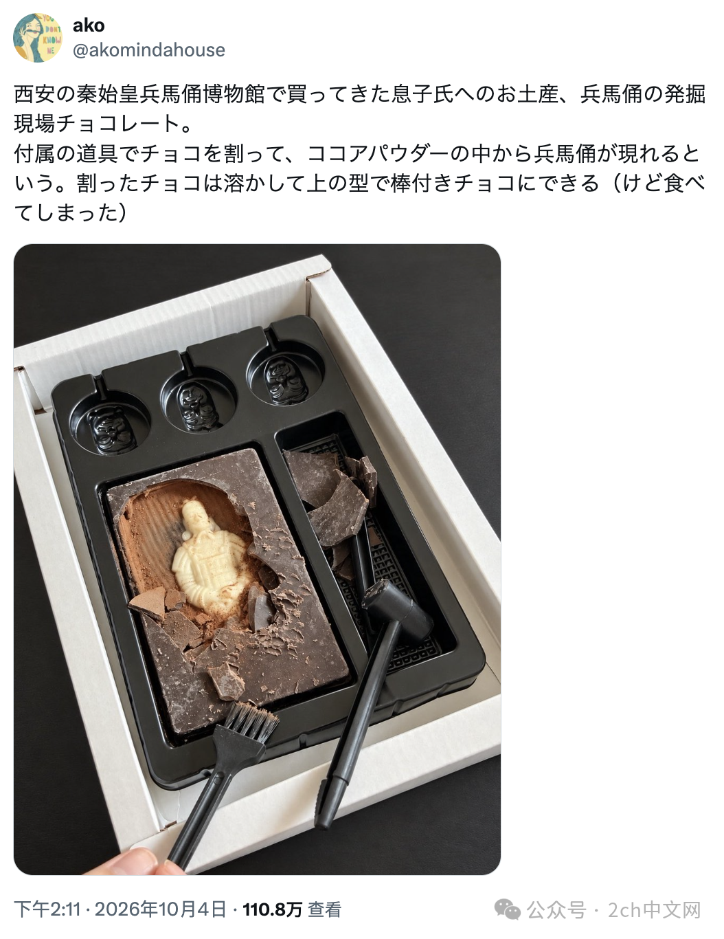 日本网民在秦始皇兵马俑博物馆买了个超有创意的纪念品，体验到了挖兵马俑的乐趣